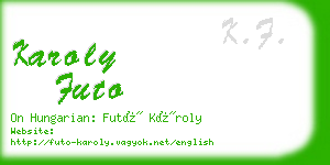 karoly futo business card
